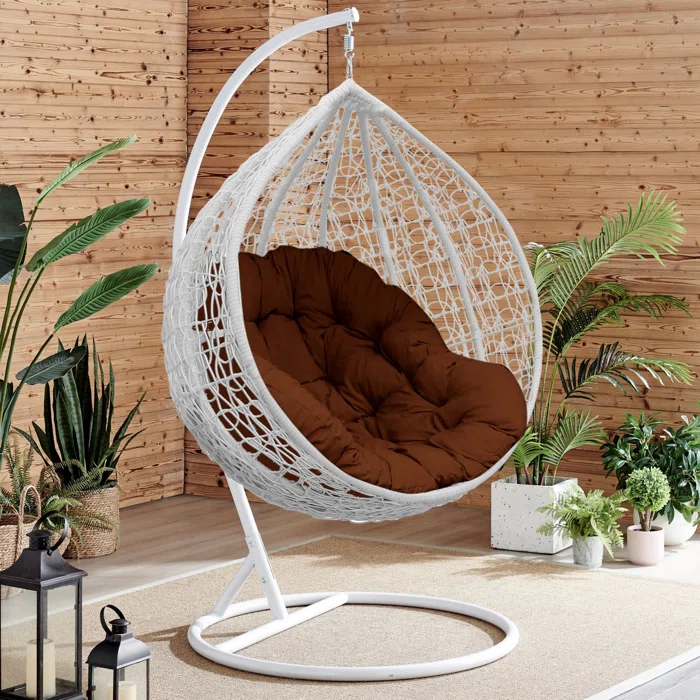 16 Years Manufacturer Garden Hanging Egg Hammock Chair Water Drop Shape White Color Big Chair Patio Swing for fat People