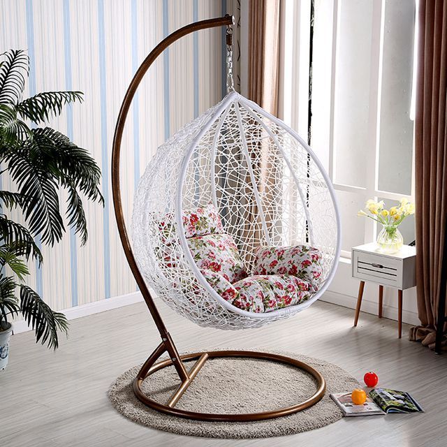 Factory Directly Sale Plastic Rattan Swings Round Hammock Rattan Swing Chair Outdoor Indoor Swing Garden Chair