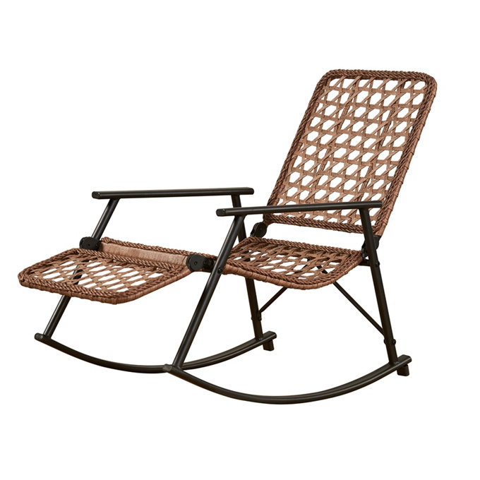 Camping Lounge Chairs for Outside, Folding Chaise Lounge W/Removable Headrest & 4 Adjustable Positions, Outdoor Recline Chair