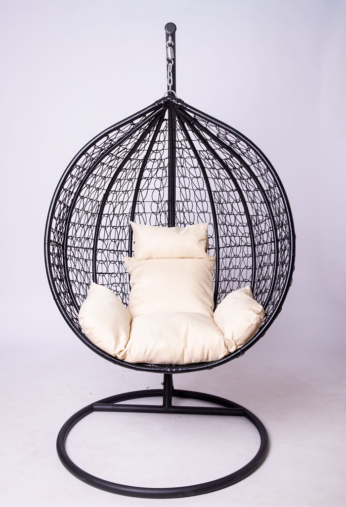 Bedroom Living Room Balcony Egg Chair Indoor Outdoor Swing Patio Wicker Hammock PE rattan Swing Chair with Stand, rocking chair