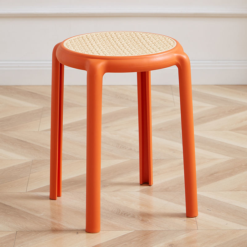 Plastic Round Stool Stackable Indoor Outdoor Chair Furniture Home Garden Patio