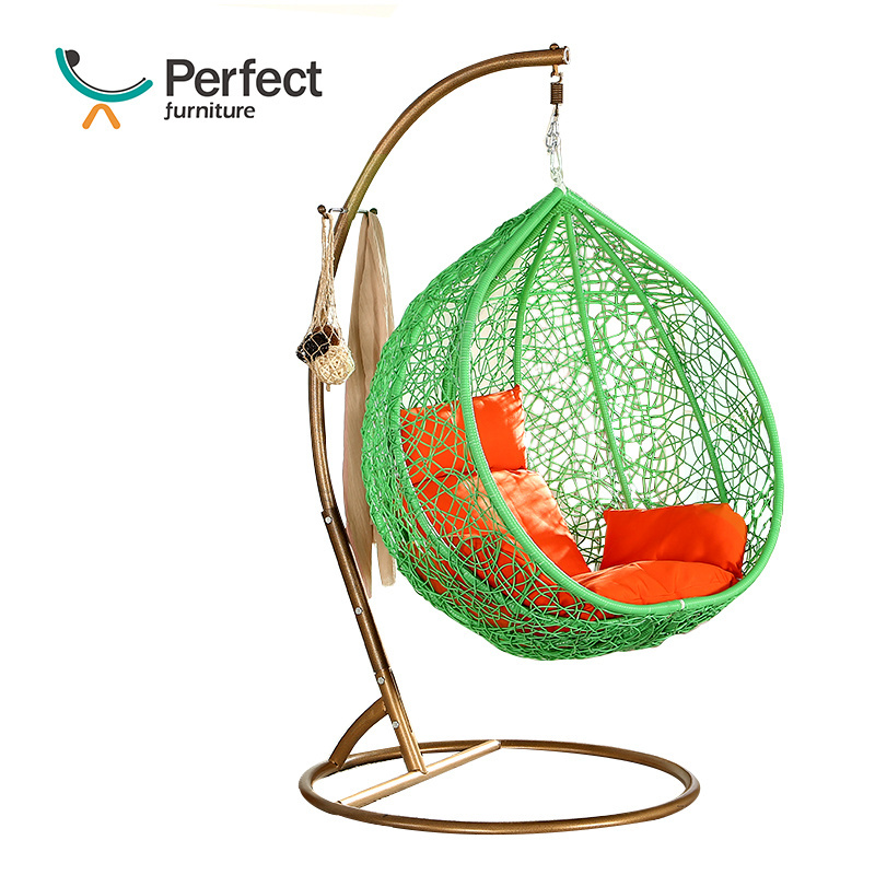 Small MOQ Outdoor Furniture Patio Egg Rattan Wicker Hanging Swing Chair, indoor hanging chair acrylic hanging bubble chair