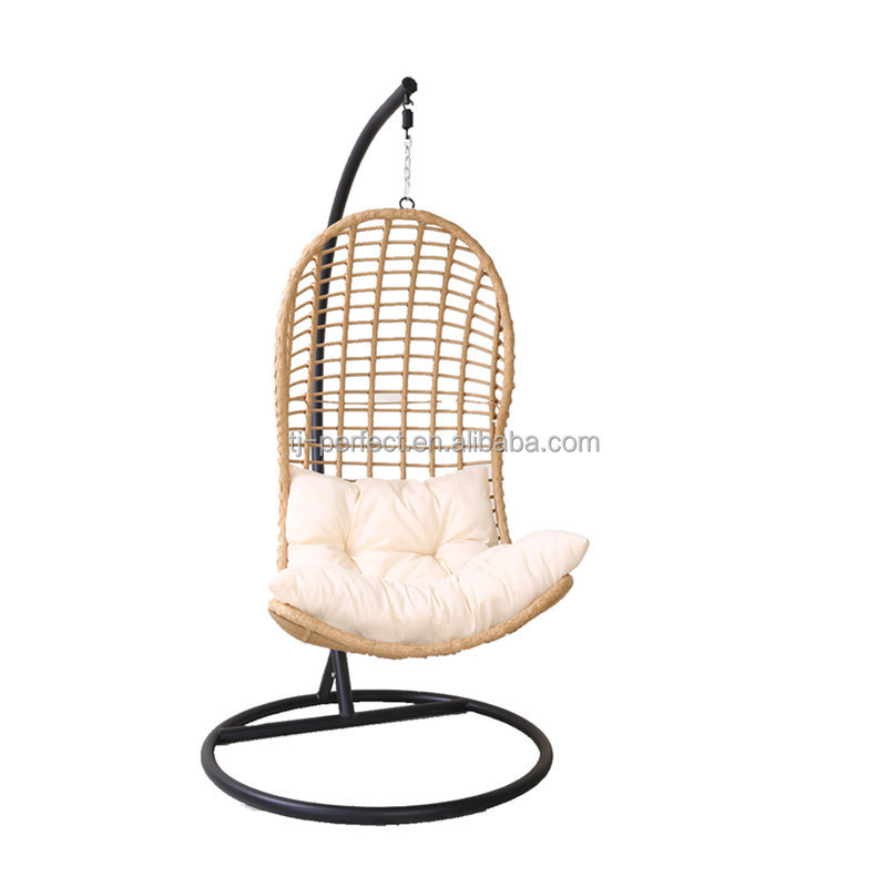 Garden Sets Outdoor Furniture Moon Shape Yellow Rattan Waved Hammock Swing Hanging Chair Patio