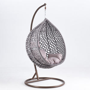 New Arrival Indian Oval Hanging Patio Chairs Balcony Swing Hanging Egg Shaped Chair White