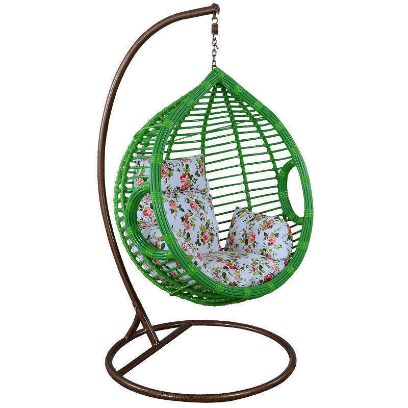 The Newest Design Patio polyester swing hammock chair Multicolored Hanging Rattan Chair Outdoor Bird Nest Shape Rocking Chair