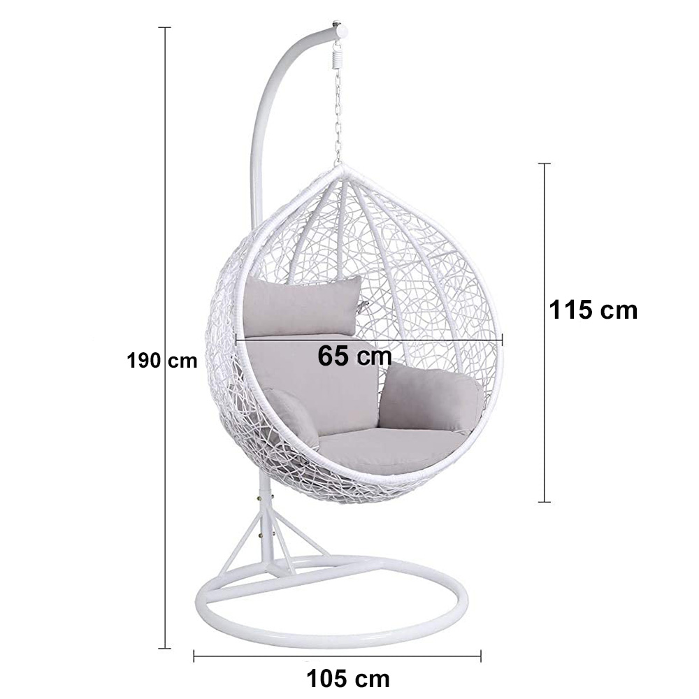 Factory Directly Sale Plastic Rattan Swings Round Hammock Rattan Swing Chair Outdoor Indoor Swing Garden Chair