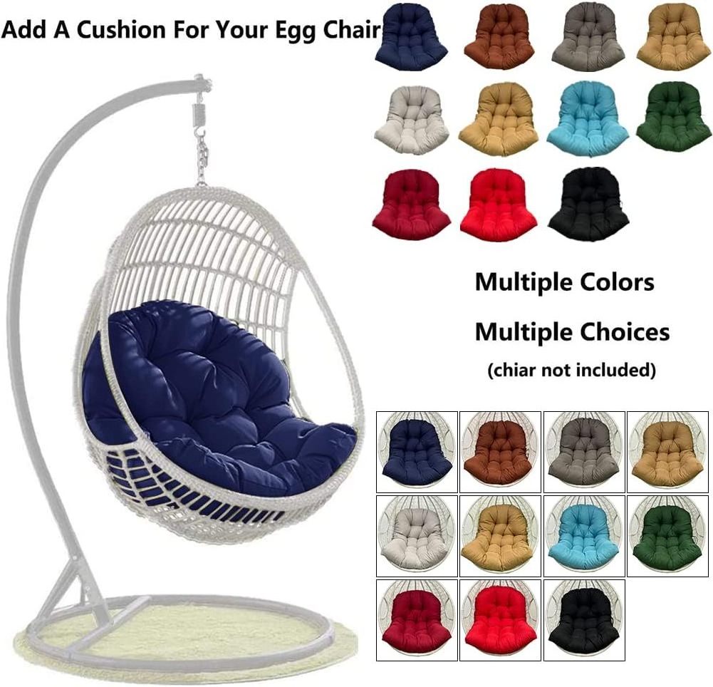 luxury style outdoor park swing ball half wicker kids adult size chair  big space with thick cushion rattan hanging egg chair