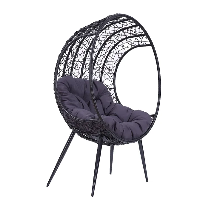 High Quality Rattan Egg Shape Chair KD Garden Egg Chair Factory Price with 4 Legs stand chairs