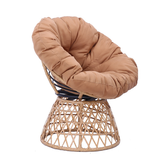 China Modern Factory Supply Papasan Chair Outdoor Furniture Leisure Luxury Rocking Chair High Quality Garden Poly rattan Chair