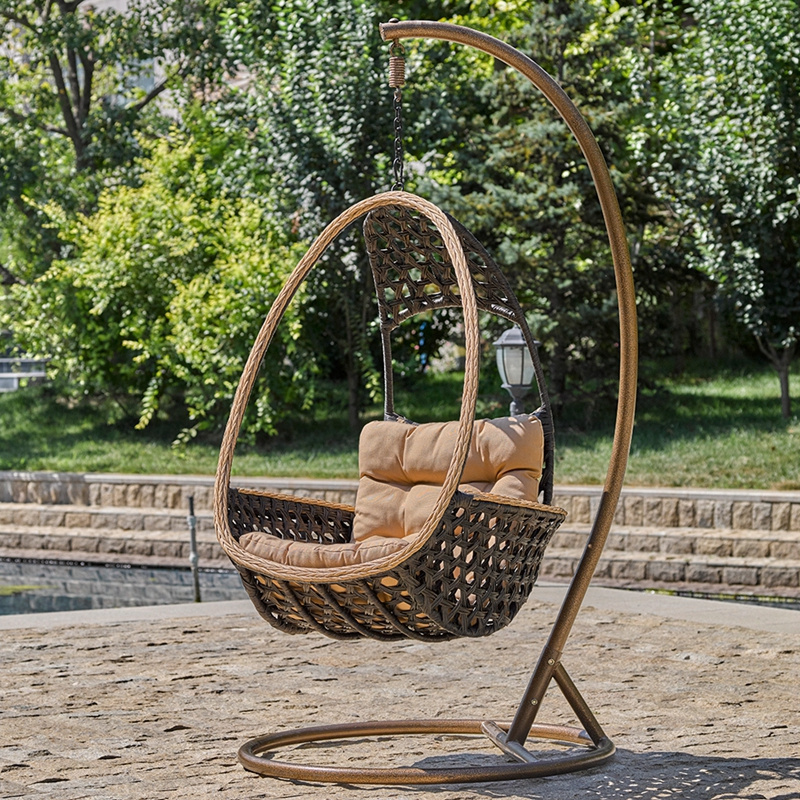 2019 Best Selling Outdoor Furniture Wicker Bird Nest Patio Celling Swing Egg Hanging Rattan Chair