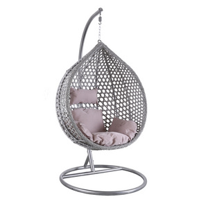 india home Pear shape outdoor rattan metal swing sets adults, water drop jhoola garden swing