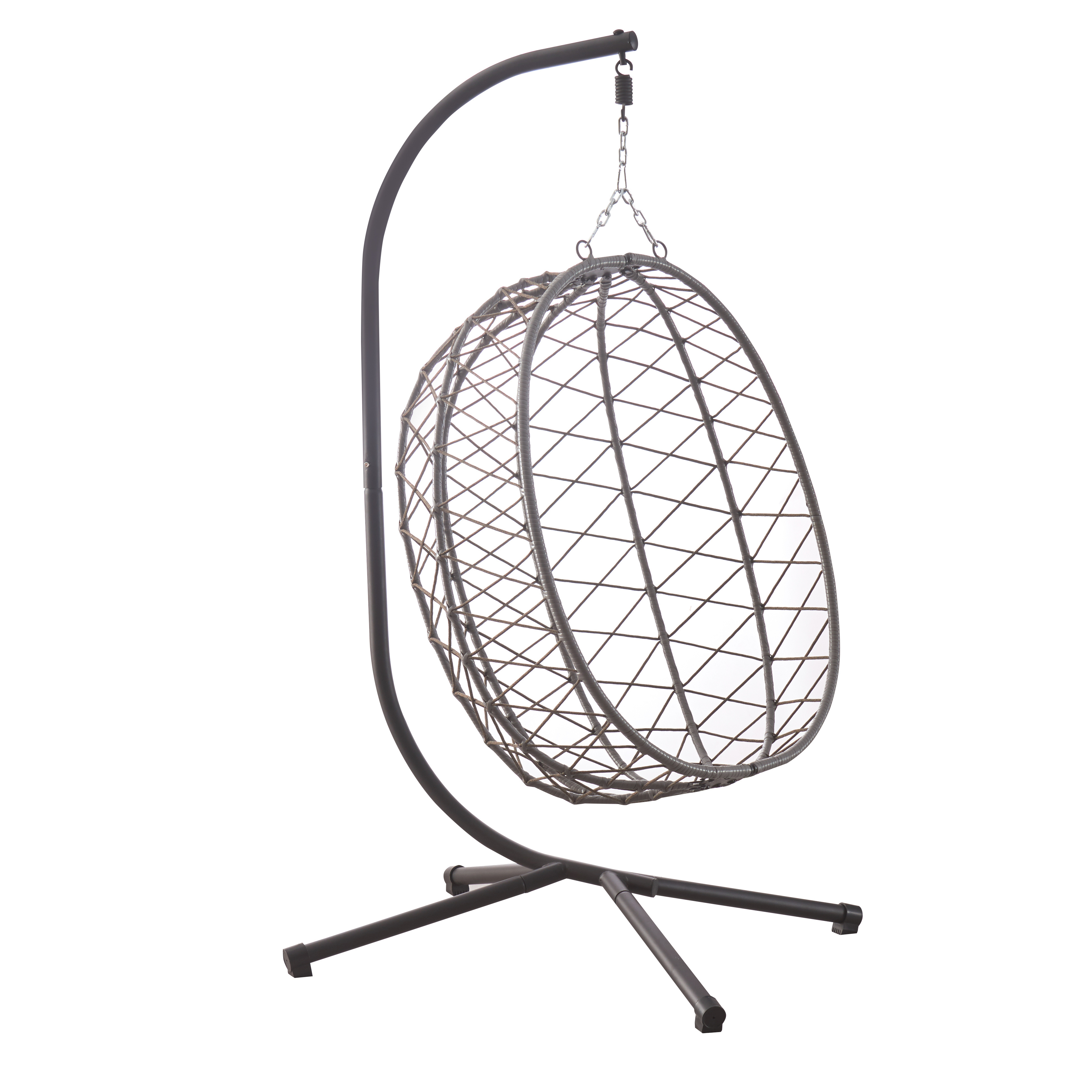 2023 New modern garden hammock patio outdoor furniture rattan wicker swing hanging egg chairs with metal stand