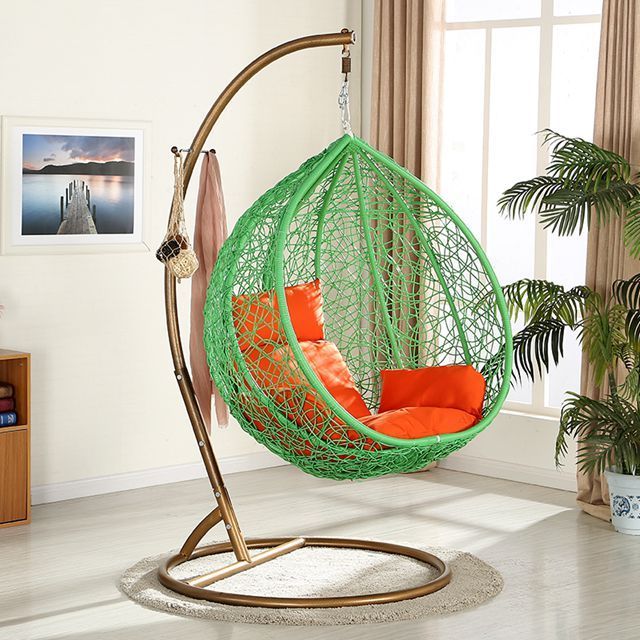 Factory Directly Sale Plastic Rattan Swings Round Hammock Rattan Swing Chair Outdoor Indoor Swing Garden Chair