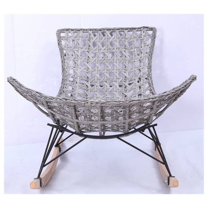 China Modern Factory Supply Papasan Chair Outdoor Furniture Leisure Luxury Rocking Chair High Quality Garden Poly rattan Chair