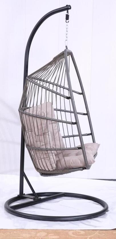 Swing Egg Chair,Hammock Chair Hanging Chair Aluminum Frame and UV Resistant Cushion with Steel Stand Indoor Outdoor Patio