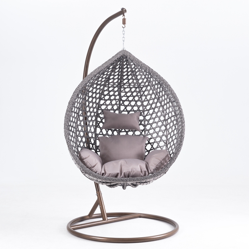 New Arrival Indian Oval Hanging Patio Chairs Balcony Swing Hanging Egg Shaped Chair White