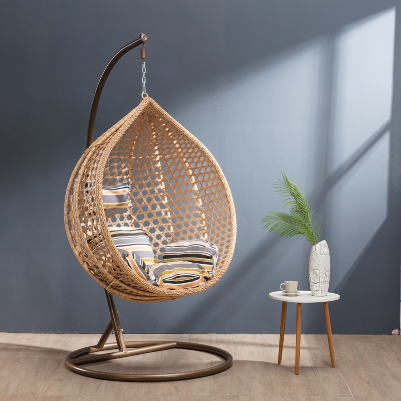 2019 Top Quality Outdoor Furniture Wicker Teardrop Patio Rattan Hanging Swing Egg Chair