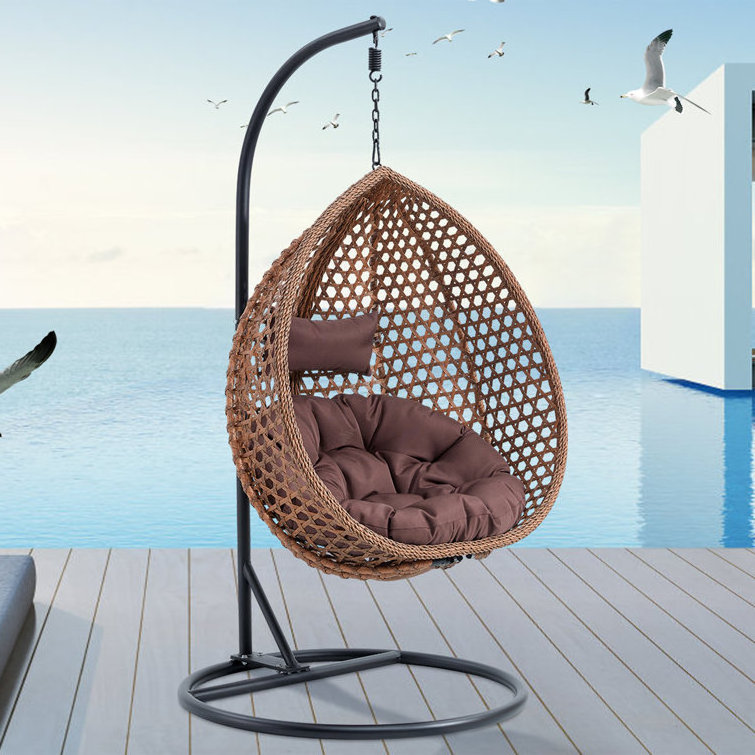 2024 Factory Direct Sale Swing patio folding Rattan Furniture garden swing bed for Outdoor  hammock Hanging Egg Chair