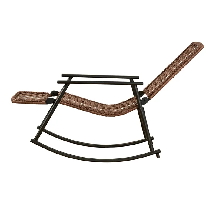 Summer lazy rocking chair home rattan chair adult balcony outdoor leisure chair living room folding rattan chaise longue