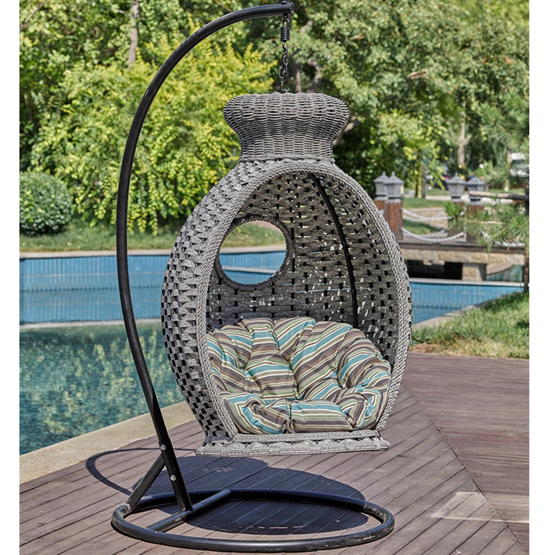 Hanging egg hammock chair with stand, Swing seat cushion thick nest hanging chair back with pillow