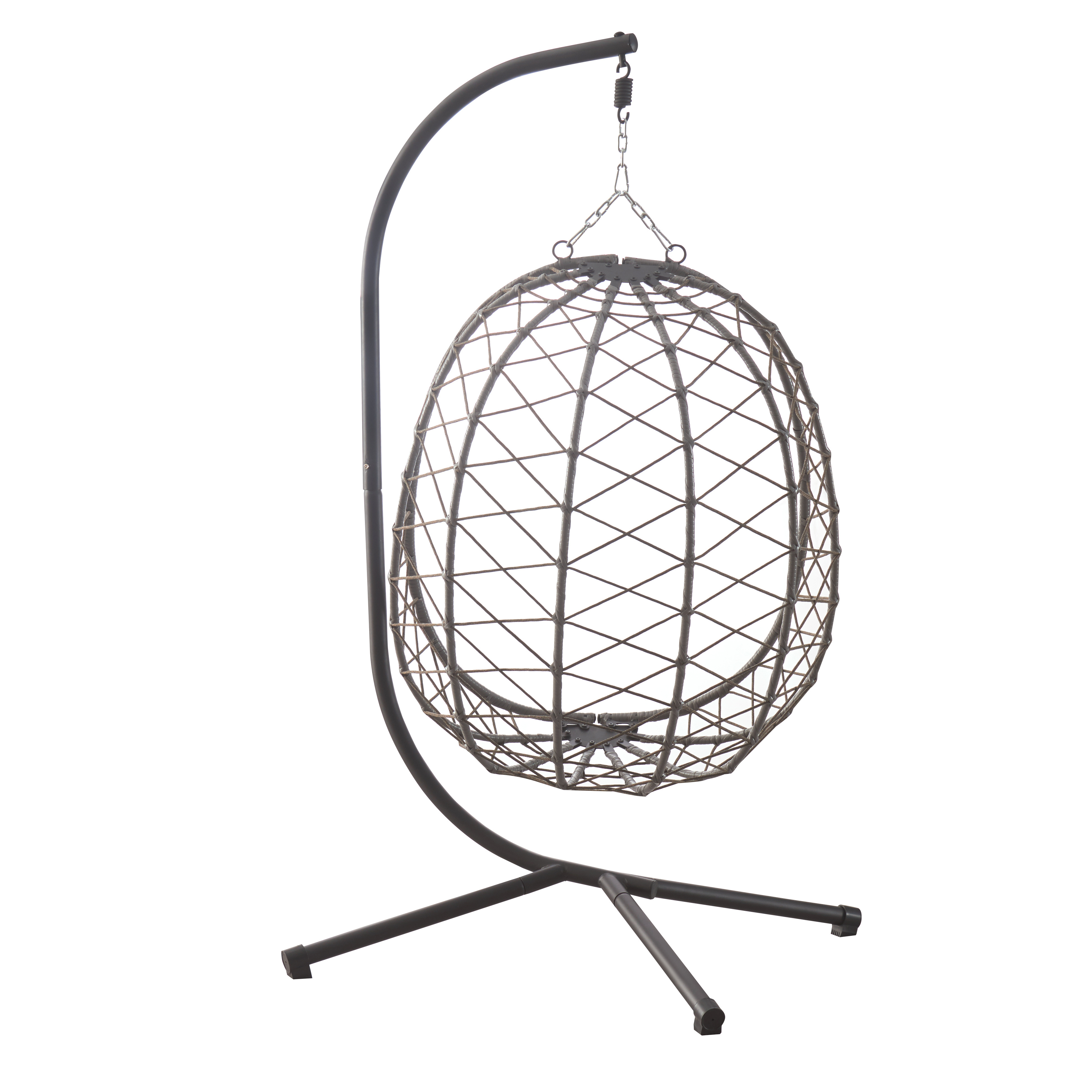 2023 New modern garden hammock patio outdoor furniture rattan wicker swing hanging egg chairs with metal stand