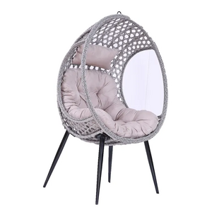 High Quality Rattan Egg Shape Chair KD Garden Egg Chair Factory Price with 4 Legs stand chairs