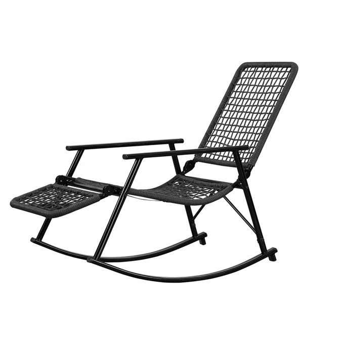 Summer lazy rocking chair home rattan chair adult balcony outdoor leisure chair living room folding rattan chaise longue