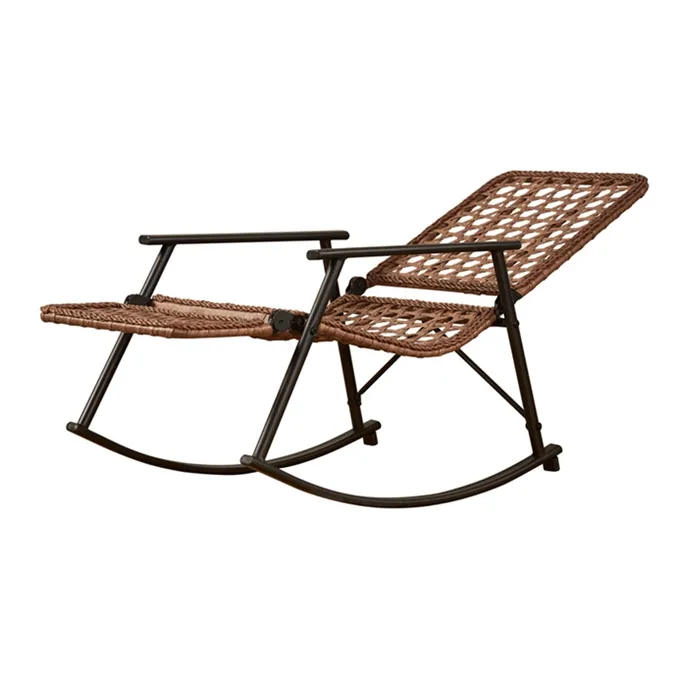 Summer lazy rocking chair home rattan chair adult balcony outdoor leisure chair living room folding rattan chaise longue