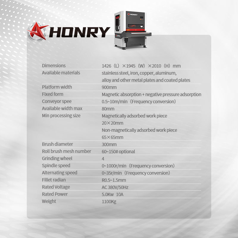 Honry QC916 full automation laser cutting burr metal parts deburring machine brush deburring machine for metal stainless sheet