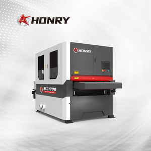 Honry SSQ1000 super productivity cnc 2 wide belt sander 4 rollers perforated sheet deburring machine for laser cutting parts