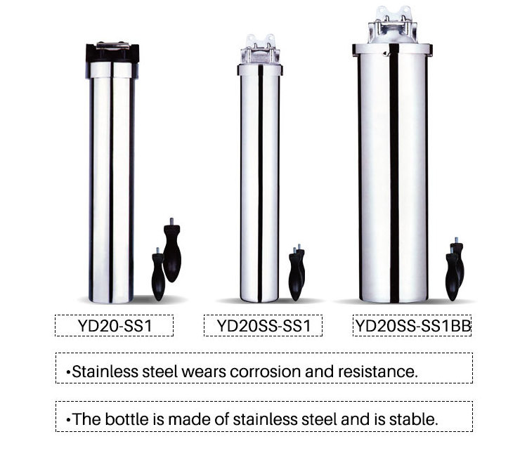 China whole house stainless steel water purifier pre filter housing for drinking