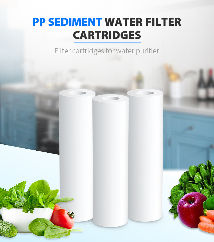 Sediment Filter Cartridge Cotton Water Filter 1 Micron 10 Inch PP Household Manual 100% Fresh Polypropylene Waterfilter