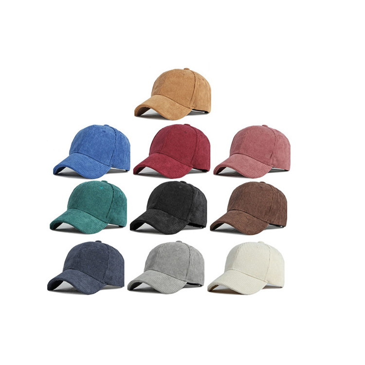 dad hat polo style 3d embroidery logo custom baseball caps brim corduroy sport snapback hat for men & women