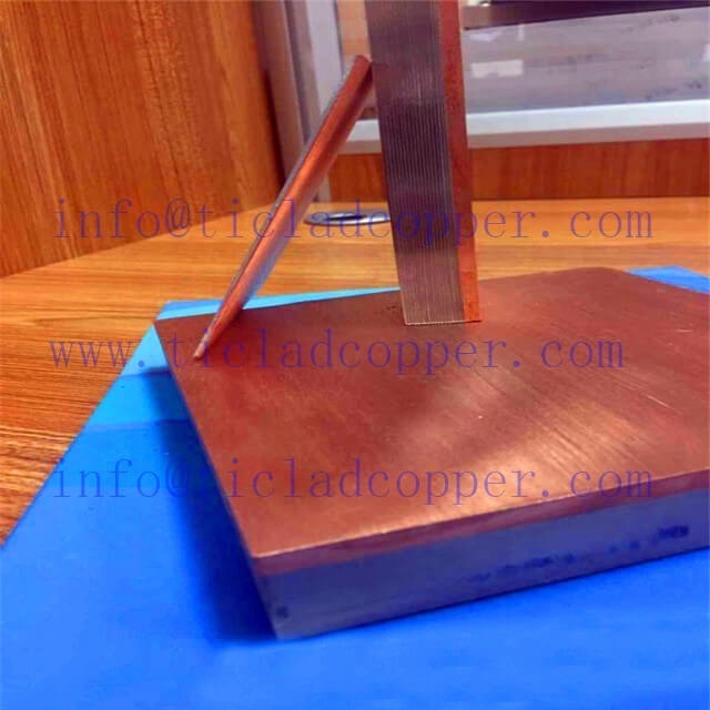 Titanium clad copper bimetal  plate/ ti clad copper plate/ titanium metal clad plate