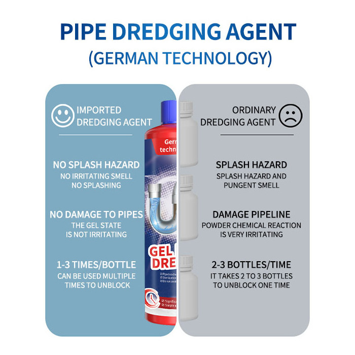 Pipe dredging agent powerful dissolves the toilet toilet kitchen sewer liquid oil clogging deodorizer