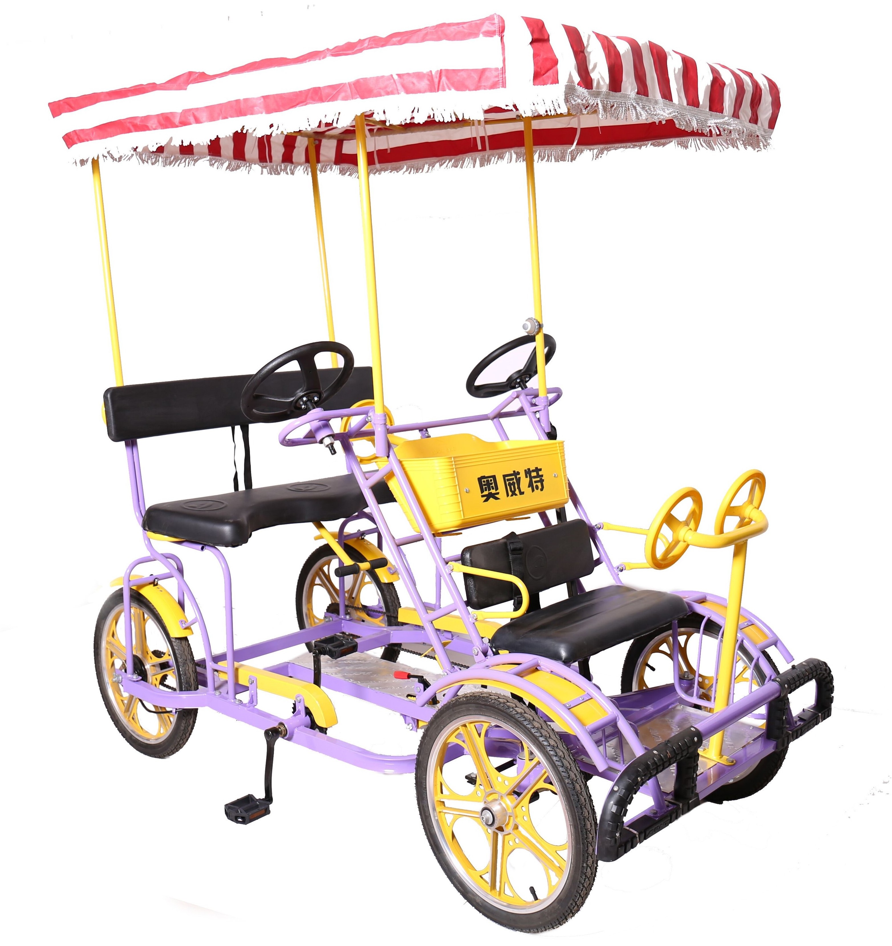 Bestselling factory outlet 4 wheeler Tandem Rental 4-6 Person Adult Pedal Family Surrey bike