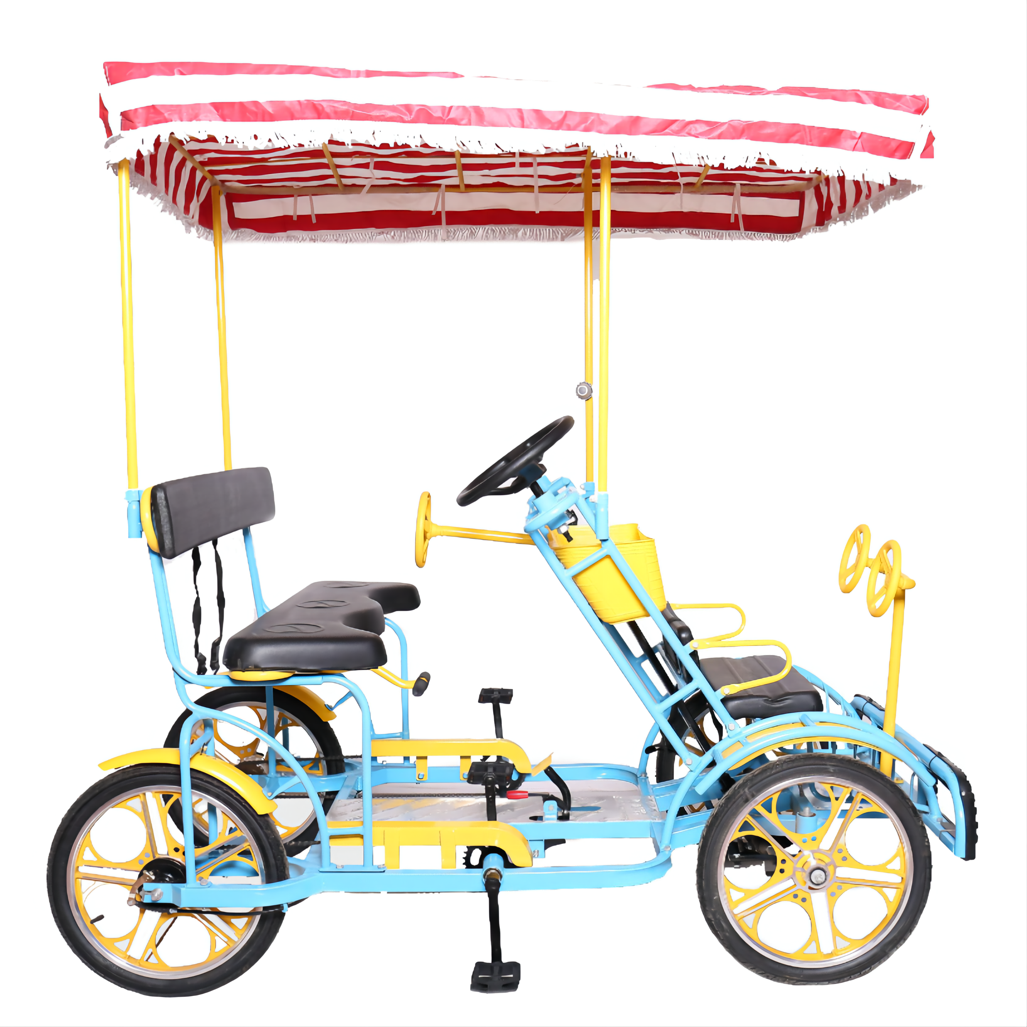 Bestselling factory outlet 4 wheeler Tandem Rental 4-6 Person Adult Pedal Family Surrey bike