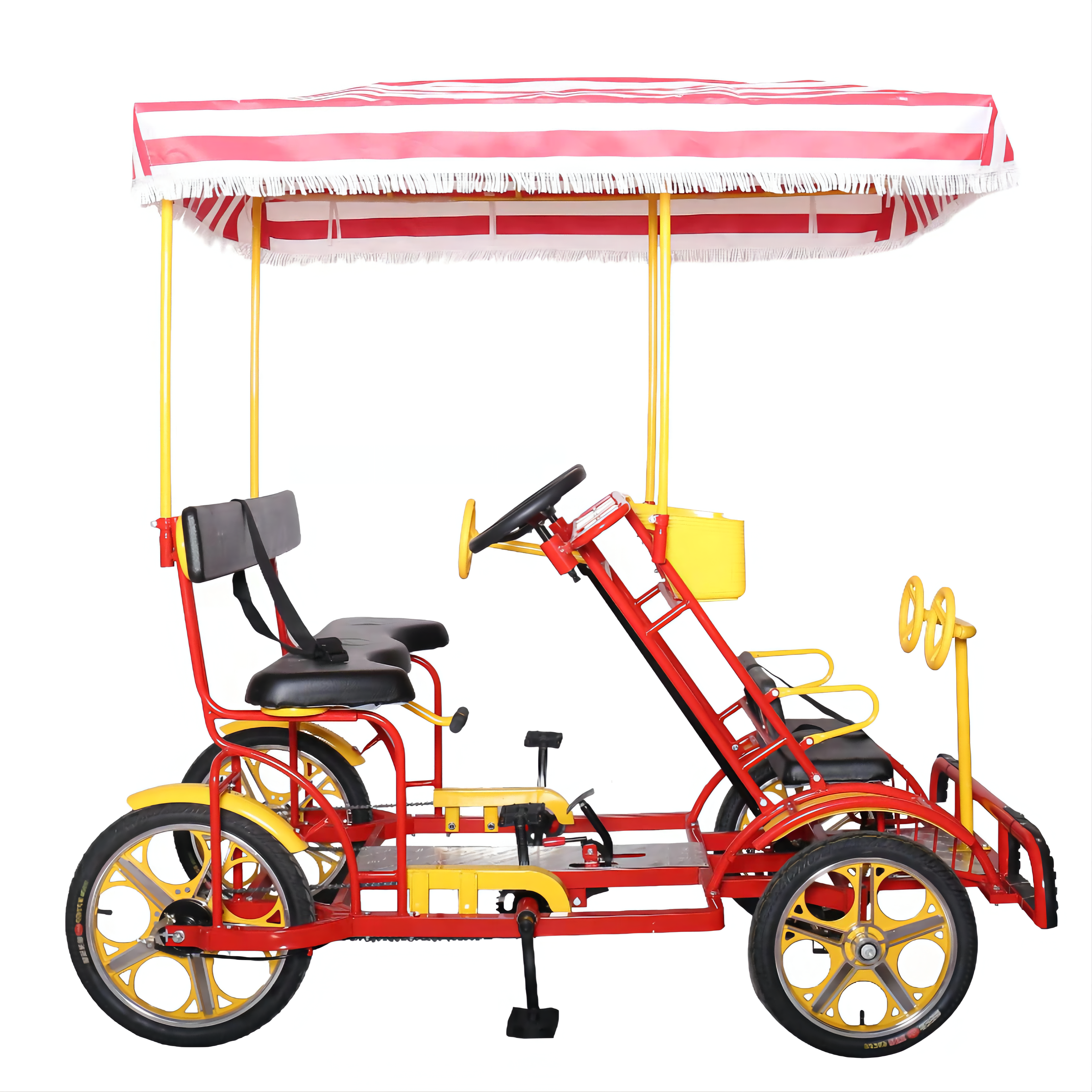 Bestselling factory outlet 4 wheeler Tandem Rental 4-6 Person Adult Pedal Family Surrey bike