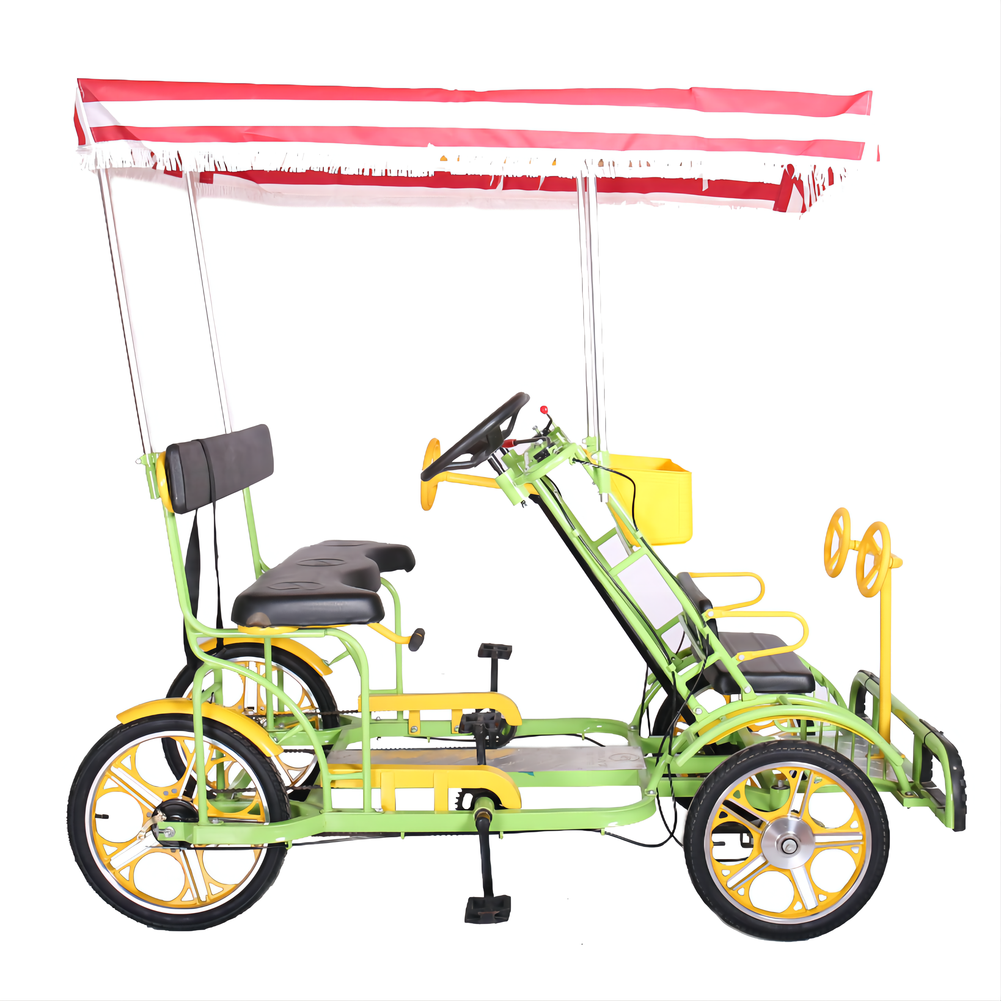 Bestselling factory outlet 4 wheeler Tandem Rental 4-6 Person Adult Pedal Family Surrey bike