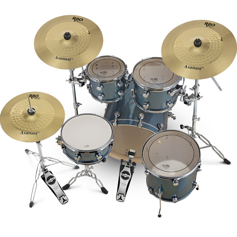 jazz drum Acoustic drum set black gold series rock with cymbals and seat  drum kit