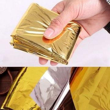 Mylar First Aid Blanket Waterproof Emergency Blanket Foil Emergency Rescue Space Thermal Blanket for Outdoor Camping Hiking Use