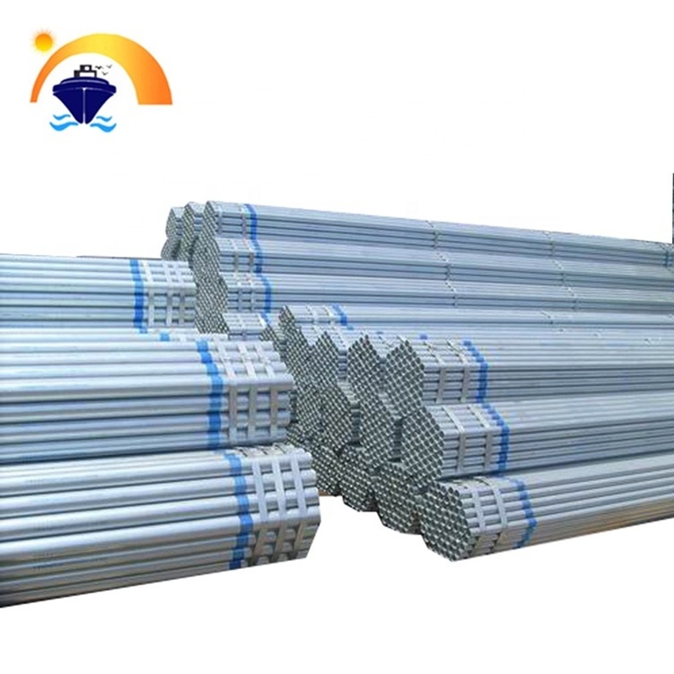 Tianjin Good quality hot Dip Galvanized steel Pipe GI iron metal Pipe for construction tube