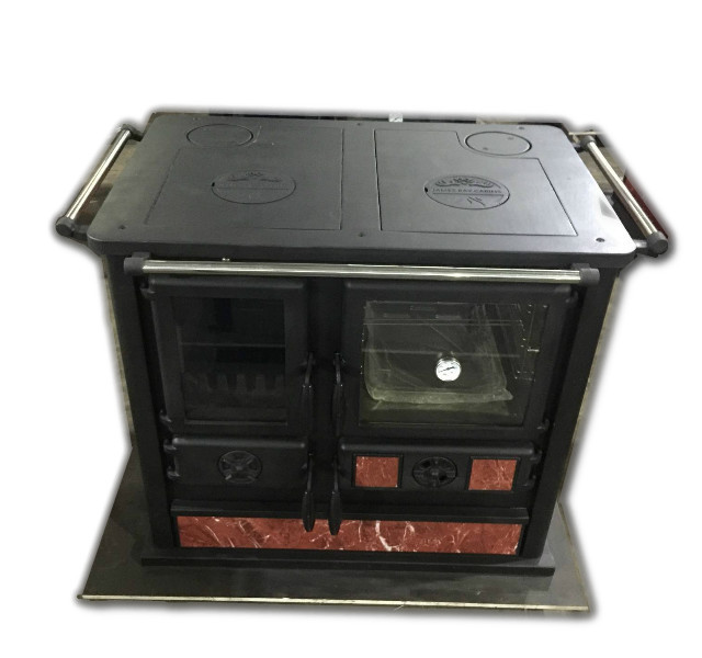 Cast iron wood cook stove with oven