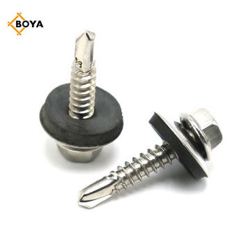 Building roofing hex head tornillos self drilling tek screws with rubber washers from China screw manufacturer