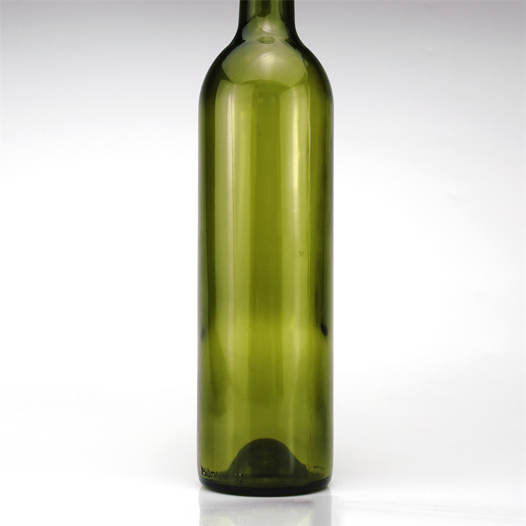 750ml prime color bottle green color round shape glass bottle for red wine spirits