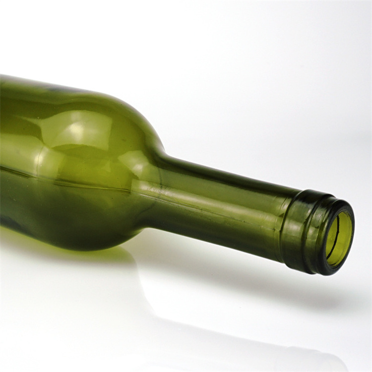 750ml prime color bottle green color round shape glass bottle for red wine spirits