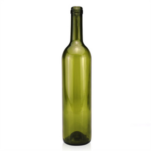 750ml prime color bottle green color round shape glass bottle for red wine spirits