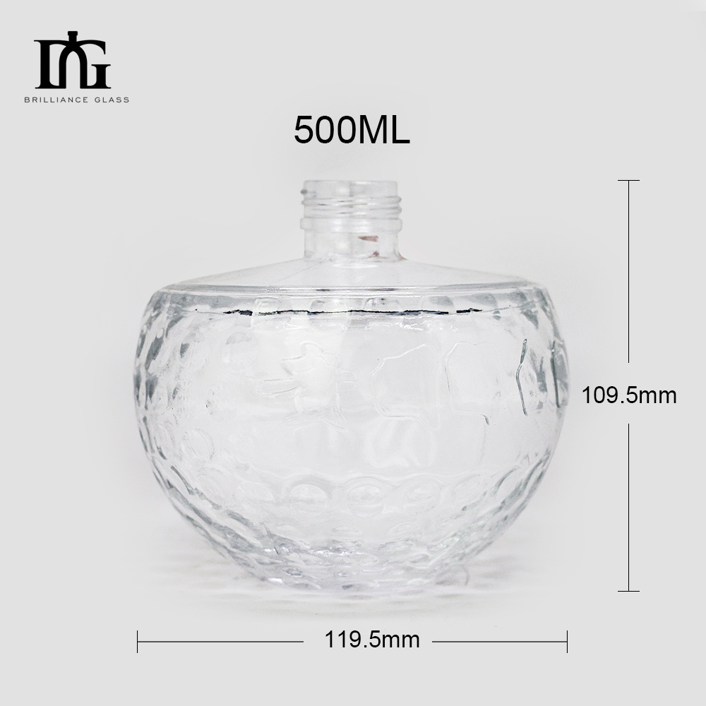 500ml super flint shaped glass vodka bottle 700ml glass gin bottle glass spirits bottle