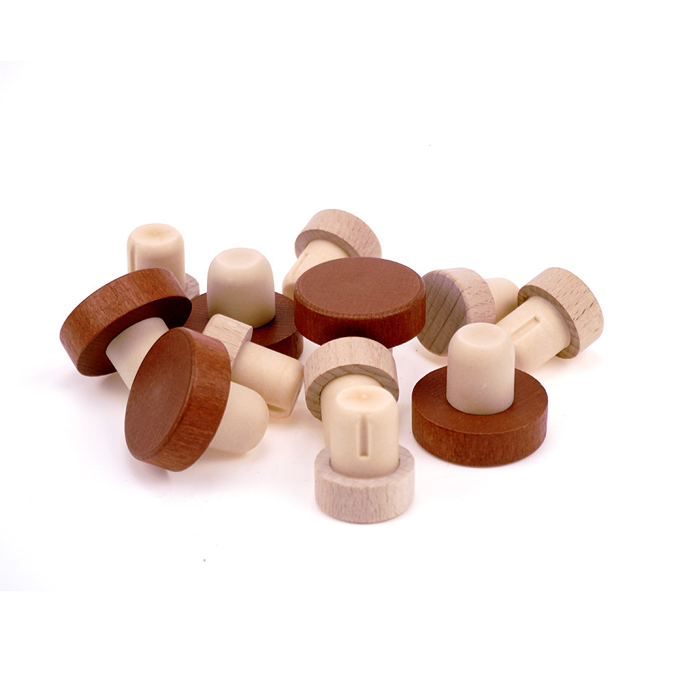 Customized Wooden Blank Carve Logo Wine Stoppers Bottle Stoppers Wine Corks T-Plug Corks Sealing Plug Bottle Cap Manufacturer