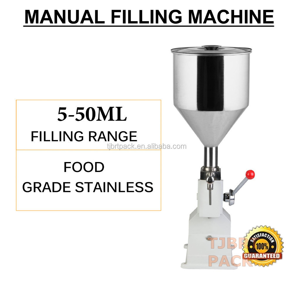 High Accuracy factory Manual liquid paste Filler SS304 Stainless Steel Body  cream lotion filling machine